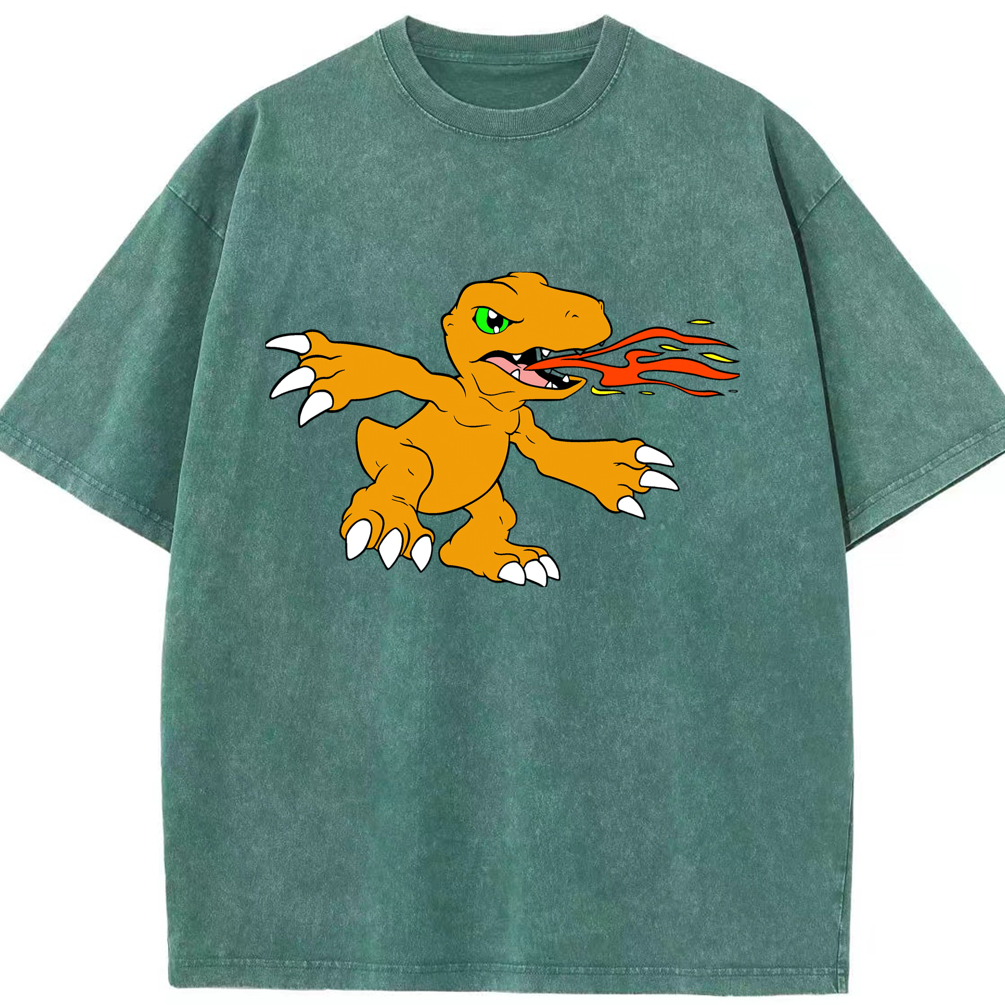 （画像用） Digimon デジタルモンスター/デジモン 綿100% ヴィンテージ風 半袖Tシャツ（フロントプリント）